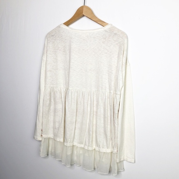 Sundance embroidered sequin sheer peplum hem blouse - Picture 4 of 8